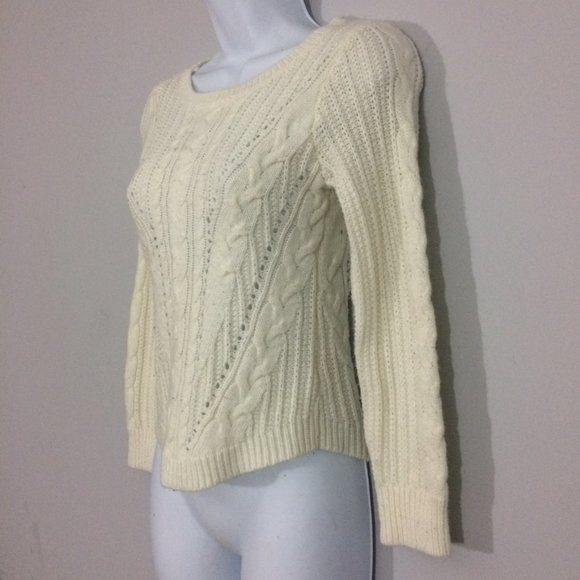 Pink Republic Girls M 10/12 Cream Knit Sweater - Picture 4 of 8